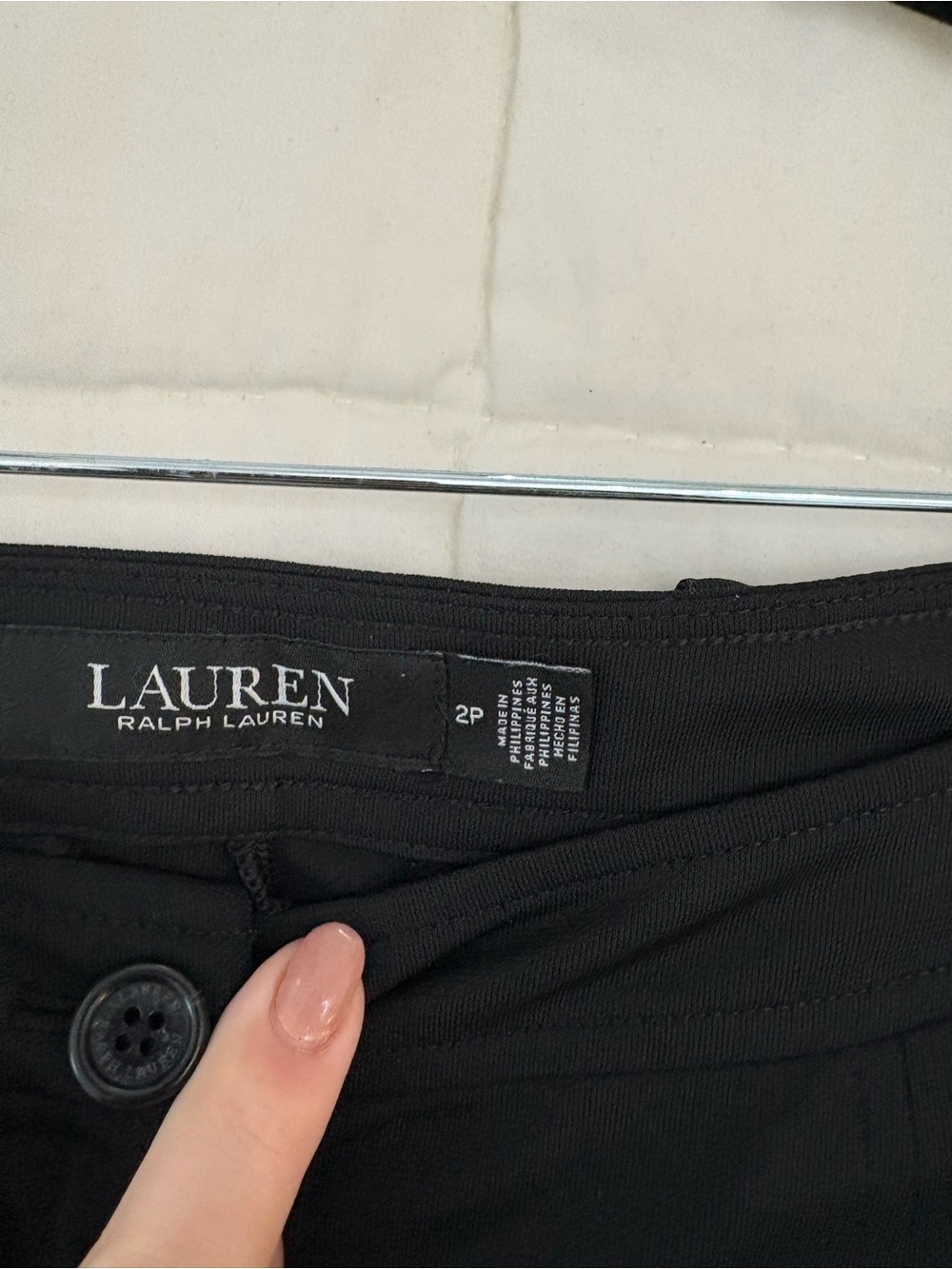 Polo Ralph Lauren Pleated Stretch Jersey Wide Leg Pant- Black - Picture 7 of 7